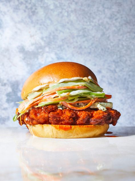 Buffalo-Style Chicken Sandwich Buffalo Chicken Sandwich, Spicy Chicken Sandwich, Buffalo Style, Buffalo Chicken Recipes, Spicy Chicken Sandwiches, Buffalo Chicken Sandwiches, Buffalo Chicken Pizza, Chicken Pizza, Food Trends