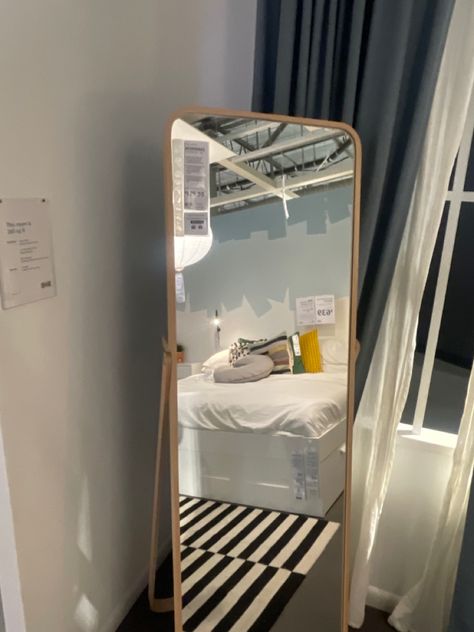 Ikea Ikornnes Mirror, Ikornnes Mirror, Decor Bedroom Aesthetic, Curtains Door, Living Room Wallpaper, Door House, Ikea Mirror, Esthetician Room, Wallpaper Fall