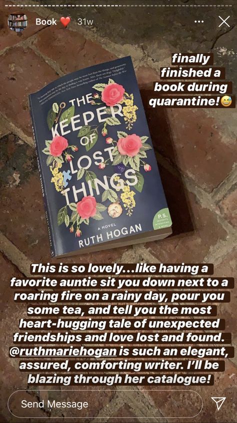 Wholesome Books To Read, The Keeper Of Lost Things, Keeper Of Lost Things, A Book A Month, Wholesome Books, Coquette Dark, Lost Things, Books Novels, Book Bucket