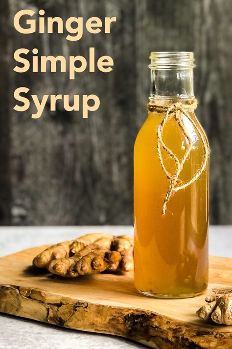 Simple Syrup Recipe Drinks, Ginger Syrup Recipe, Ginger Simple Syrup, Ginger Cocktails, Simple Syrup Recipes, Ginger Syrup, Homemade Syrup, Clam Recipes, Homemade Lemonade