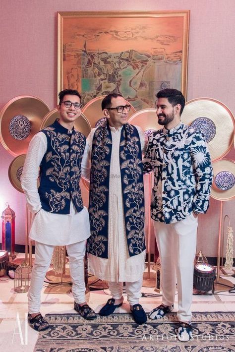 The Most Adorable Groom & Dad Shots We Spotted! | WedMeGood Twinning Outfits, India Fashion Men, Indian Groom Dress, Mens Traditional Wear, Indian Wedding Clothes For Men, Wedding Outfits For Family Members, Mens Indian Wear, Wedding Kurta For Men, Groom Dress Men