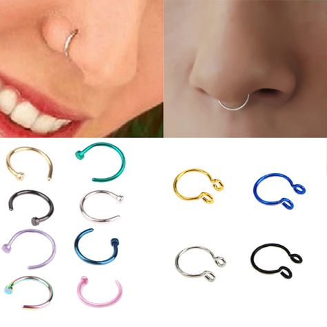 Septum Piercing Rings, Nose Piercing Fake, Hoop Septum, Faux Nose Ring, Fake Nose Ring, Nose Ring Jewelry, Nose Ring Hoop, Piercing Fake, Septum Rings