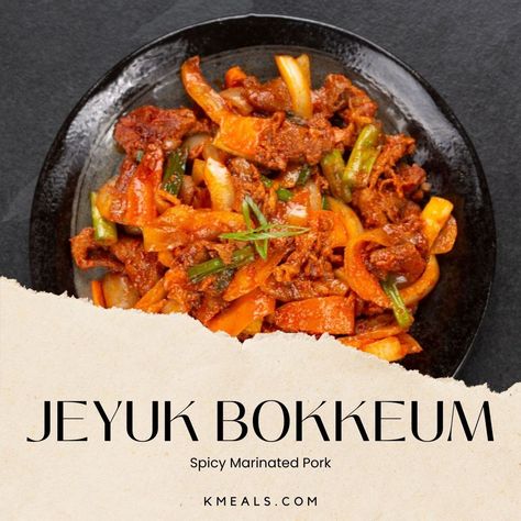 Spice up your meals with our savory Jeyuk Bokkeum! 🌶️🍲 This Korean stir-fried pork dish is packed with bold flavors and perfect for any occasion. Order now at kmeals.com and experience the taste of Korea at home! 😋 @kmealsus ⁠ .⁠ .⁠ .⁠ #JeyukBokkeum #Kmeals #OrderNow #KoreanCuisine #SpicyDelights #FlavorfulFood #FoodieFavorites #KoreanFood #DeliciousDishes #HomeDelivered #YummyEats #AsianDelights #FoodLovers #SavoryMeals #GourmetAtHome Marinated Pork, Fried Pork, Yummy Eats, Pork Dishes, Korean Food, Flavorful Recipes, Weeknight Dinner, Tasty Dishes, Spice Things Up