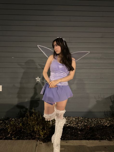 #halloween #fairy #wings #purple #fairycostume #fairymakeupideas #halloweencostume #halloweenmakeup Purple Costume Ideas Halloween, Purple Fairy Outfit, Fairy Costume Purple, Vidia Costume, Purple Fairy Costume, Fairies Halloween, Purple Halloween Costumes, Butterfly Halloween Costume, Purple Costume