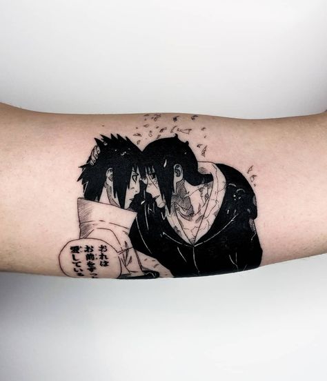 @laurelupo on Instagram: “"No matter what you decide from now on, I will love you forever. You don't have to forgive me Sasuke" Itachi's last words 🖤 (I cried)…” Itachi Tattoo, Mangas Tattoo, Quote Tattoo, Manga Tattoo, Sasuke And Itachi, I Will Love You, Naruto Tattoo, Last Words, To Forgive