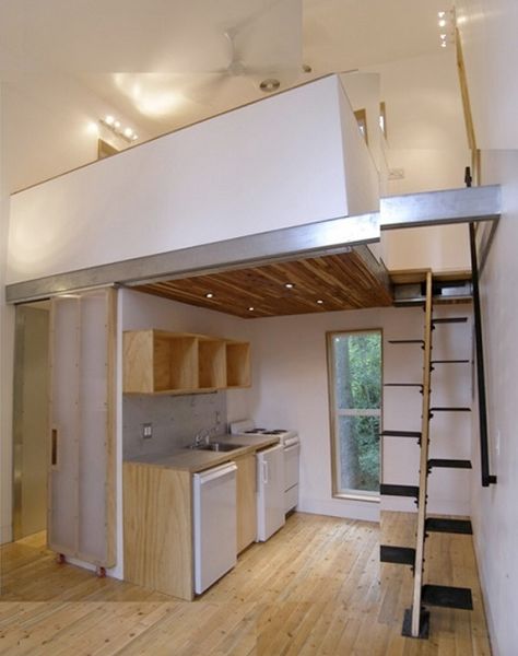 Tiny Loft House, Loft Type House, Loft House Ideas, Loft House Plans, Loft Style House, Modern Loft House, Home Office Design On A Budget, Loft Style Homes, Loft Type