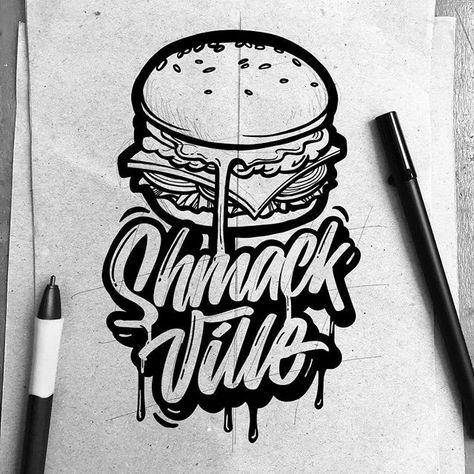 ROZ ~ Ratno ABU ARSLAN (@r_ozelart) • Fotos y videos de Instagram Burger Graffiti, Burger Logo, Instagram Logo Design, Burger Shop, Hand Type, Instagram Logo, Badge Design, Logo Designer, Cool Logo