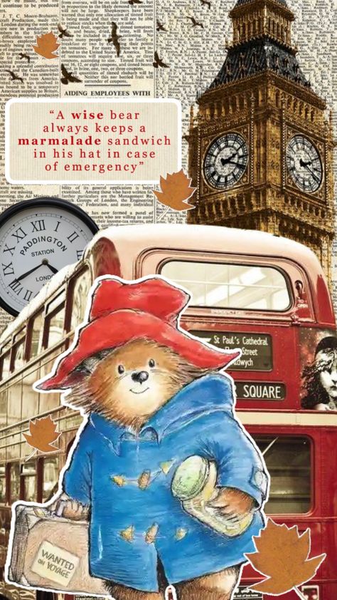 Paddington Bear Wallpaper Iphone, Paddington Wallpaper, Paddington Bear Illustration, Paddington Bear Party, Oso Paddington, London Paddington, British Things, London Baby, Paddington Bear