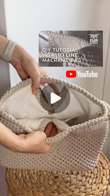 Natural Macrame Bag For Daily Use, White Macrame Bag For Everyday Use, Crochet Macrame Tote Bag For Shopping, Diy Macrame Bag, Eco-friendly Macrame Crochet Bag For Everyday Use, Pocket Sewing, Eco-friendly Macrame Shoulder Bag For Daily Use, Macrame Thread, Stitch Lines