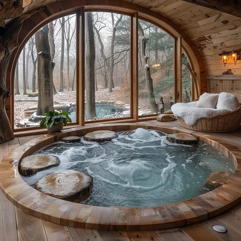 Big Bathtub, Casa Hobbit, Log Houses, Easy Healthy Dinner Recipes, Mountain Cabins, Piscina Interior, Dinner Recipes Easy, Easy Healthy Dinner, Fantasy Rooms