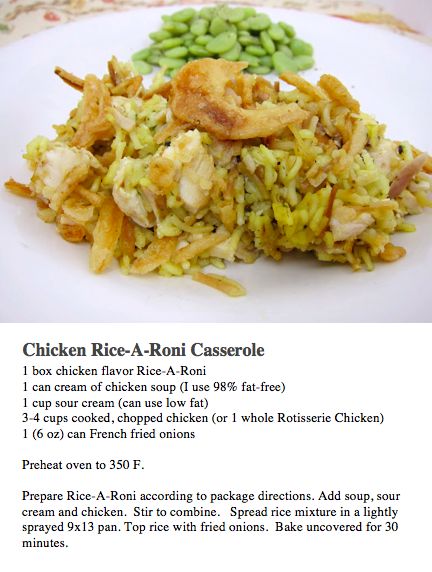 Chicken Rice-A-Roni Casserole Chicken Ricearoni Casserole, Ricearoni Recipes, Chicken Flavored Rice, Easy Casseroles, Southern Foods, Cordon Blue, Rice A Roni, Creamy Chicken And Rice, Chicken Casseroles