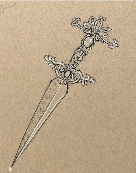 Art Easel Tattoo, Justice Scales Tattoo, Girly Dagger Tattoo, Dragon And Dagger Tattoo, Dagger Tattoo Stencil, Glaive Tattoo, Athame Tattoo, Dagger Designs Ideas, Dragon Dagger Tattoo