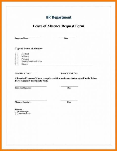 Image of free leave of absence form template ~ addictionary medical leave of absence form template doc. Medical leave of absence form template, Documentation is of crucial importance for companies and most companies no matter their size need various type... Leave Application Form, Leave Request Form, Medical Leave Application, Leave Form, Time Off Request Form, Printable Banner Template, Apology Letter, Leave Of Absence, Incident Report Form