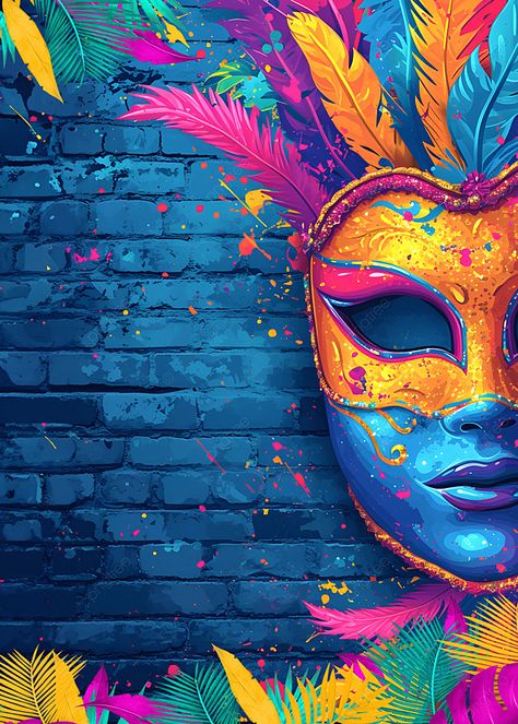 Download this HD wallpaper of Cartoon Watercolor Colorful Feather Mask Brazilian Carnival Festival Party Advertising Background. You can download more Cartoon Watercolor Colorful Feather Mask Brazilian Carnival Festival Party Advertising Background, Brazilian, Carnival, Mask wallpaper photos for totally free and use as phone wallpapers. | 15432340 Carnival Flyer Design, Background For Flyers Graphic Design, Wallpaper Of Cartoon, Carnival Wallpaper, Carnival Feathers, Mask Background, Party Advertising, Mask Wallpaper, Masskara Festival