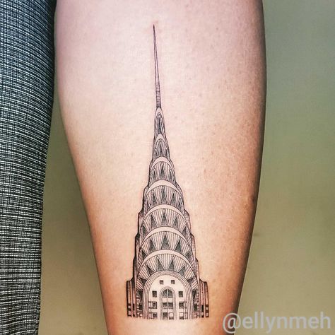 Chrysler Building Tattoo, Hills Tattoo, Tattoo New York, Building Tattoo, Tiny Tats, Tattoo New, Fun Tattoos, New York Tattoo, Ipad Drawing