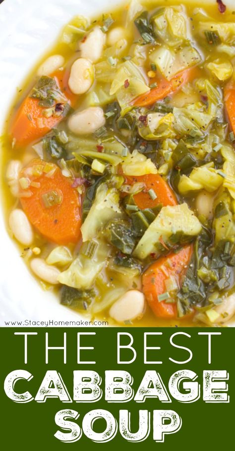 Hearty cabbage soup is super satisfying, high in fiber, low in calories, inexpensive to make, and loaded with vegetables! Vegan, gluten-free. Vegan Cabbage Soup, Best Cabbage Soup, Vegetarian Cabbage Soup, Cabbage Soup Crockpot, Cabbage Soup Diet Plan, Low Carb Vegetable Soup, Vegan Cabbage, Cabbage Soup Diet Recipe, Cabbage Soup Diet