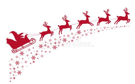 Santa And Reindeer Flying, Santa Sleigh Silhouette, Reindeer Flying, Christmas Card Stock, Santa Sleigh Reindeer, Ugly Christmas Tree, Free Christmas Backgrounds, Stars Illustration, Stars Vector