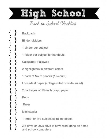 High school Checklist Sophomore School Supplies List, Highschool Supplies, Highschool Tips, High School Supplies, Middle School Supplies, Middle School Survival, School Highschool, School Supplies Highschool, Back To School Checklist