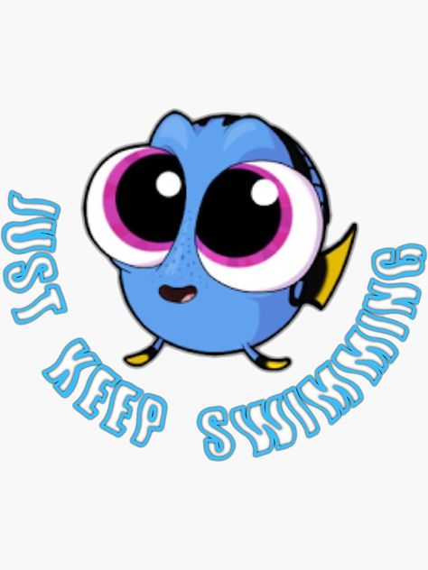 Just Keep Swimming Drawing, Just Keep Swimming Tattoo, Dory Drawing, Dory Just Keep Swimming, Preschool Quotes, Baby Dory, Diy Resin Keychain, Wonderland Characters, Painting Hacks