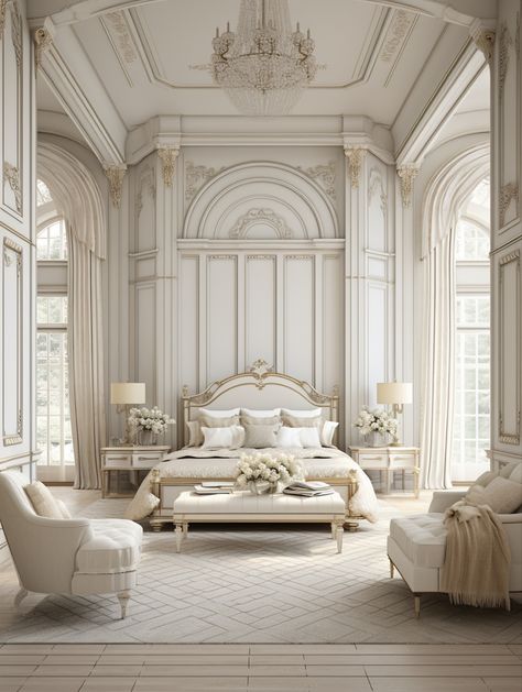 Grand Bedroom, Luxury Bedroom Interior, Bridgerton Style, Interior Render, Parisian Elegance, Home Design Interior, Cottage Interior, Classic Bedroom, Style Bedroom