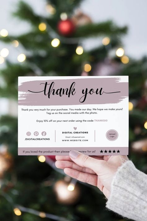 Blossom Business Thank you card template, Editable thank you card for order packaging insert Editable Birthday Cards, Etsy Packaging, Order Packaging, Printable Thank You Cards, Cards Business, Business Thank You Cards, Custom Templates, Business Thank You, Thank You Card Template