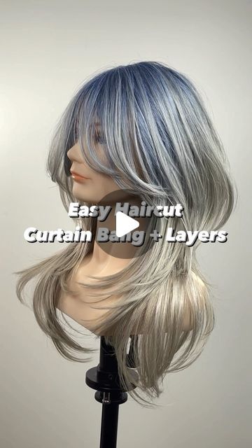 Gilad | Hair Video Education on Instagram: "How to easily cut Curtain Bangs + Fluffy Layers ✂️🐩

1. Cut the top, use the length of the desired curtain bangs as a guide for how short to cut.  Remember to elevate the section to create a softer layered effect.

2. Blend the top in to the sides using a vertical finger angle. This will connect the layers in to the length seamlessly and promote movement.

3. Finish with @kenraprofessional Platinum Silkening Gloss for a modern shiny finish. 

@arcscissors 
@behindthechair_com 
@oneshothairawards 
#btconeshot2023_educationalpost 
#btconeshot2023_cutvideo 

#haircut #haircutting #hairtutorials #hairtutorial #haircuttutorial #hairvideos #hairvideo #layeredhaircut #layers #90shair #curtainbangs #howtobeauty #kenraprofessional" Curtain Bangs Video Tutorial, Curtain Bangs Tutorial Cut, Curtain Bangs With Layers Tutorial, How To Cut Whispie Bangs, How To Recut Curtain Bangs, Curtain Bangs, 90s Hairstyles, Layered Haircuts, Hair Videos