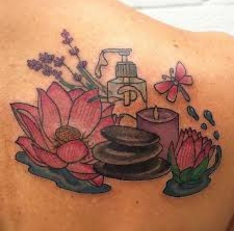 Massage tattoo! <3 Massage Therapist Tattoo, Therapist Tattoo Ideas, Therapist Tattoo, Massage Tattoo, C Tattoo, Blue Bra, Body Modifications, Massage Therapist, Massage Therapy