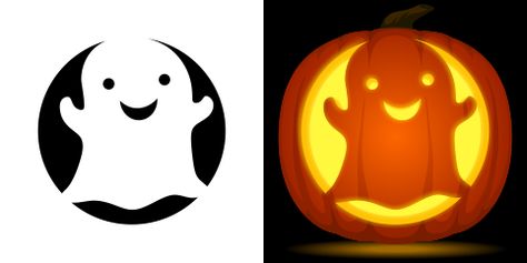 Cute Ghost Pumpkin Carving, Ghost Pumpkin Carving, Pumpkin Carving Ideas Easy, Snack Halloween, Cute Ghost Pumpkin, Carving Templates, Cute Pumpkin Carving, Halloween Pumpkin Carving Stencils, Pumkin Carving