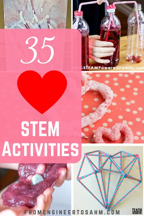 Inspire kids this valentine's day with these 35 heart-themed STEAM & STEM Activities! Candy Hearts Activities, Valentine Stem Activities, Valentine Stem, Dancing Hearts, Stem Activities Kindergarten, Science Valentines, Stem Activities For Kids, Kindergarten Stem, February Activity