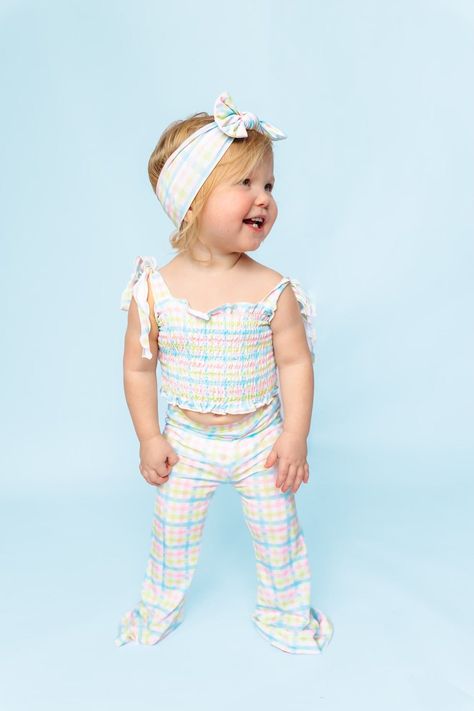 spring-gingham-dream-smocked-flare-set Dream-Big-Little-Co-pajama-baby-blanket Spring Gingham, Easter Festivities, Tuxedo Accessories, Girls Gloves, Girls Dress Outfits, Toddler Flower Girl Dresses, Infant Flower Girl Dress, Tea Party Dress, Comfy Outfit