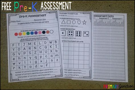 Pre K Assessment Forms Free, Prek Assessment, Preschool Assessment Forms, Prepare For Kindergarten, Preschool Portfolio, Kindergarten Assessment, Pre K Curriculum, Preschool Assessment, Classroom Assessment