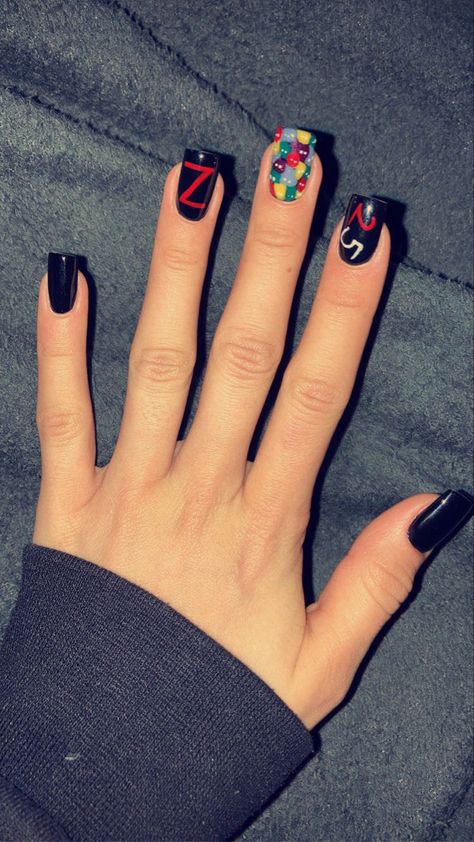 One Direction Inspired Nails, 1d Nails, Rocker Nails, One Direction Nails, Harry Styles Nails, Stylish Nails Designs, Nail Envy, Glam Nails, Short Acrylic Nails Designs