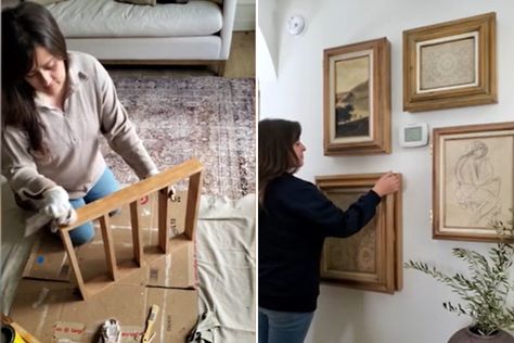 Woman's $10 DIY frame storage hack praised: "Could have one in every room" Picture Frame Storage, Picture Frame Cabinet, Old Medicine Cabinets, Hidden Cabinet, Frame Storage, Framed Cabinet, Project Board, Diy Picture Frames, Simple Pictures