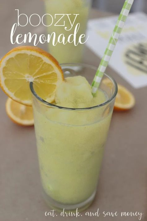 Boozy frozen lemonade recipe Frozen Lemonade Recipe, Boozy Lemonade, Easy Summer Cocktail Recipes, Hard Lemonade, Frozen Lemonade, Lemonade Recipe, Easy Drink Recipes, Summer Cocktail Recipes, Mixed Drinks Recipes