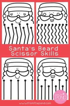 Holiday Prek Activities, Christmas Scissor Practice, Pencil Activities For Preschool, Santa Preschool Activities, Santa Activities Preschool, Preschool Holiday Activities, Christmas Prek Activities, December Preschool Crafts, Christmas Activities For Kids Preschool