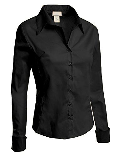 Business Casual Blouse, Formal Wear Women, Button Down Dress Shirt, Slim Fit Dress Shirts, Women's Button Down Shirt, Fitted Blouses, Fitted Dress Shirts, Slim Fit Dresses, Basic Long Sleeve