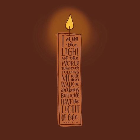 I Am The Light Of The World John 8:12, I Am The Light Of The World, Light Of The World Art, Jesus Is The Light, God's Light, I Am The Light, Bible Journal Notebooks, Christian Illustration, John 8 12