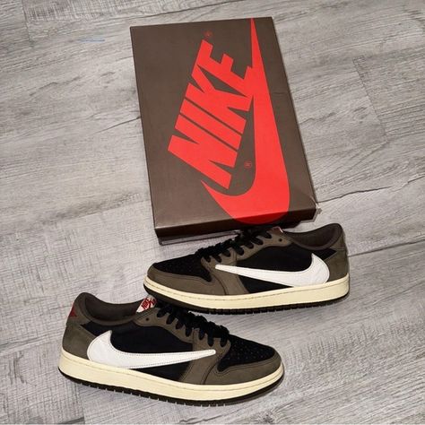 Size 10.5 - Jordan 1 x Travis Scott Low Mocha Travis Scott Low, Travis Scott, Jordan 1, Mocha, Jordan, Size 10, Nike, Handbags, Clothes For Women