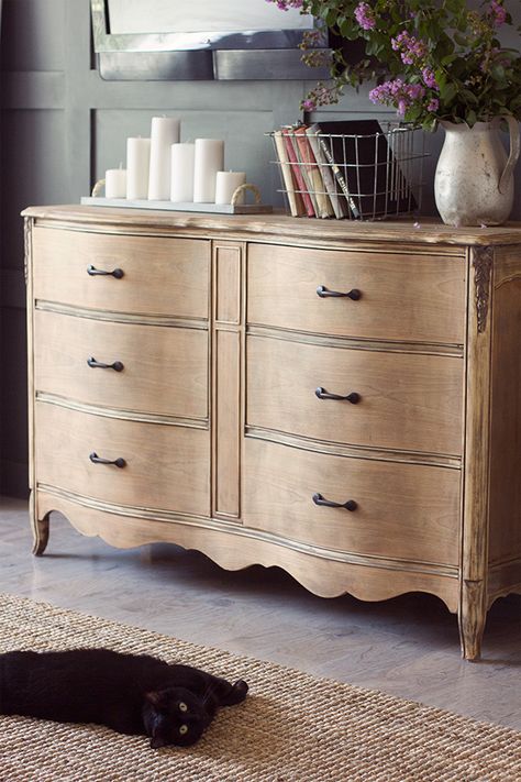 Living Room progress report | Jenna Sue Design Blog Ikea Bar Cart, Natural Wood Dresser, Jenna Sue Design, Jenna Sue, French Provincial Dresser, Furniture Redo, Aging Wood, Dresser Makeover, Wood Dresser