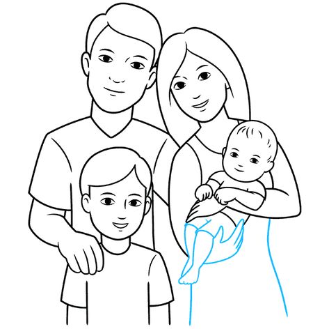 Family Picture Drawing, Kids Sketch, Challenge Instagram, Family Coloring Pages, Tree Drawings Pencil, Animal Rabbit, Family Drawing, Eyes Drawing, Drawing Cartoon Characters