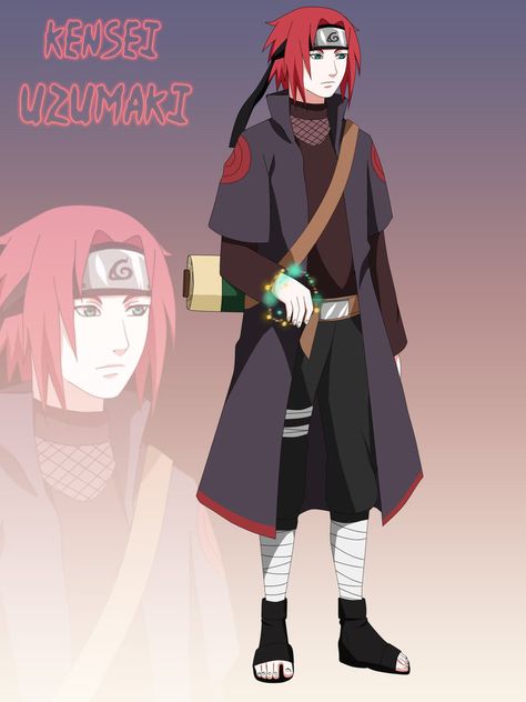 Kensei Uzumaki by whiterabbit20 Naruto Oc Male Uzumaki, Naruto Ocs Male, Uzumaki Oc Male, Uzumaki Oc, Naruto Clans, Naruto Clothing, Oc Manga, Ninja Girl, Boruto Characters