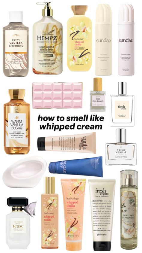 how to smell like whipped cream Cream Perfume, Vanilla Body Wash, Bath N Body Works, Body Shampoo, Body Hygiene, Perfume Collection Fragrance, Shower Skin Care, Body Smells, Pretty Skin Care