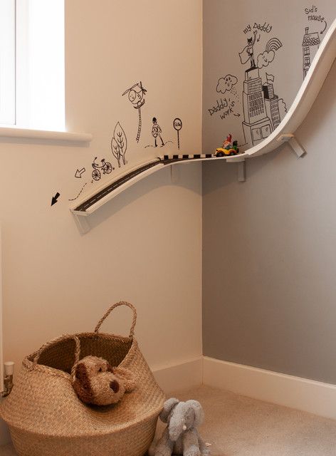 Family Playroom and Bedroom in Milton Keynes.bed - Industrial - Kids - Other - by INEKO HOME Ltd | Houzz Little Man Cave Toddler Room, Toddler Bedroom Boy Ideas, Children’s Playroom, Boys Room Theme, Tiny Playroom Ideas, Boy Playroom Ideas, Kids Games Room, Fun Boys Bedroom Ideas, Playroom Wall Mural