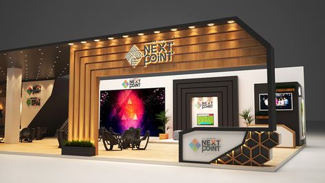 Next Point Exhibition Stand on Behance Book Stall Design, Booth Exhibition Design, Book Expo, Feature Wall Bedroom, Booth Exhibition, Exhibition Stall Design, Trade Show Booths, Stall Design, Exhibition Stall