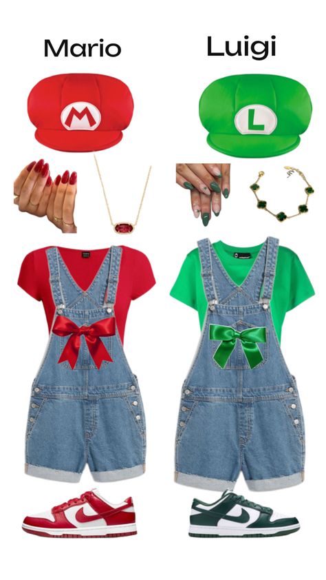 Mario Girl Costume, Luigi Costume, Mario Y Luigi, Mario Costume, Halloween Costume Outfits, Halloween Inspo, Mario And Luigi, Girl Fits, Girl Costumes