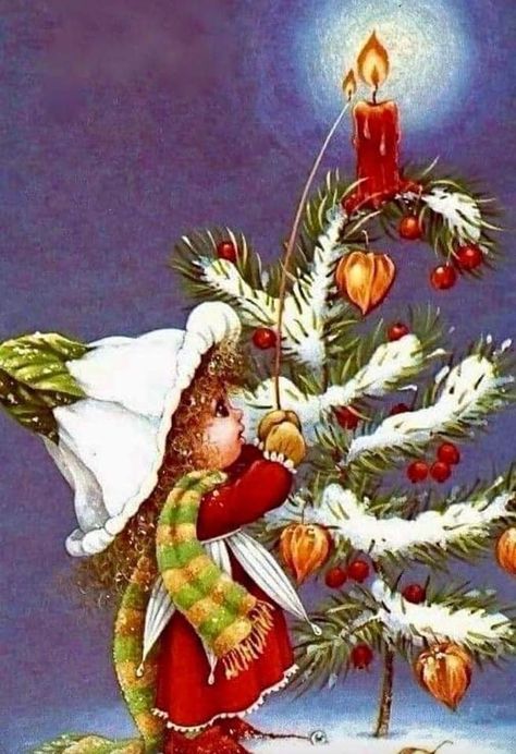 Victoria Plum, Plum Art, Merry Christmas Gif, Christmas Messages, Pretty Christmas, Flower Fairies, Christmas Gif, Hand Painted Ornaments, Christmas Drawing