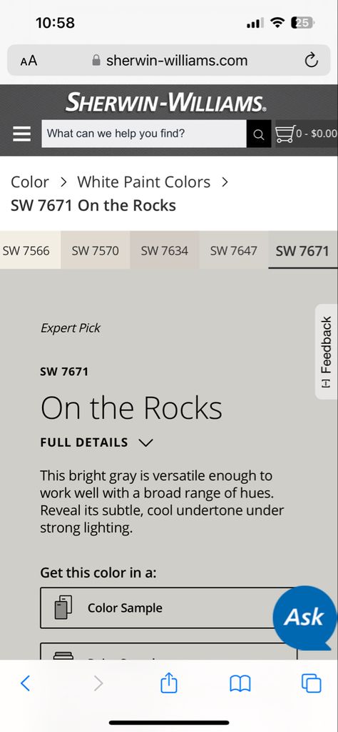 On The Rocks Sherwin Williams, Sherman Williams, White Paint Color, Origami White, Sherwin Williams Paint Colors, White Paint Colors, Paint Projects, Cool Undertones, Bedroom Paint Colors