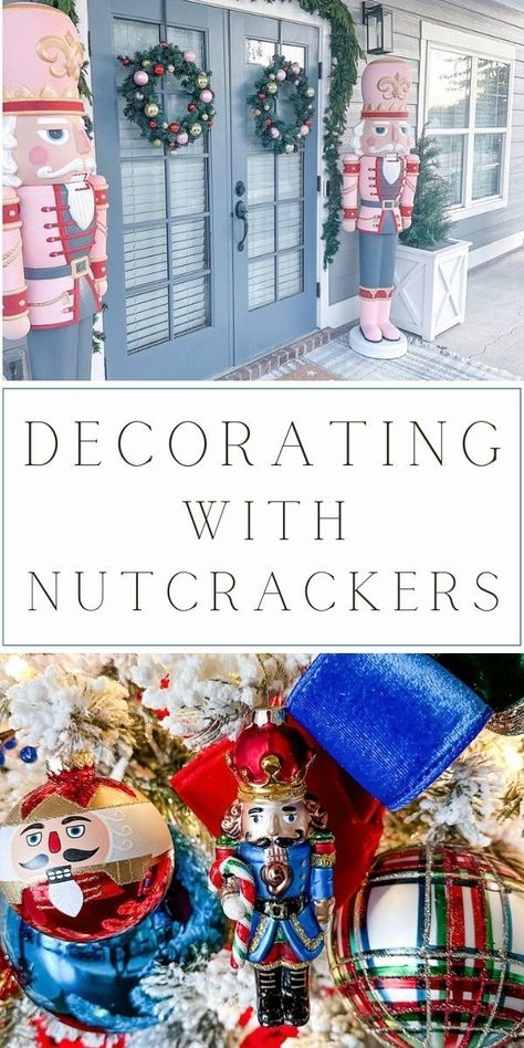 Elevate your Christmas decorating with Nutcracker - themed ornaments, festive arrangements, and whimsical ideas that bring joy to your home. Explore classic holiday decor with Nutcracker-inspired tree decorations and vintage styling. Dive into the world of DIY nutcracker Christmas crafts, adding a personal touch to your celebrations. From elegant Christmas designs to rustic decorating tips, discover creative nutcracker home decor ideas that make your space merry and bright. Nutcracker Themed Christmas Decor Diy, Nutcracker Christmas Mantle, Nut Cracker Christmas Theme, Santa Boots Diy Christmas Decor, Nutcracker Table Centerpiece, Nutcracker Christmas Crafts, Nutcracker Themed Christmas Tree, Christmas Porch Decorating Ideas Rustic, Nutcracker Christmas Aesthetic