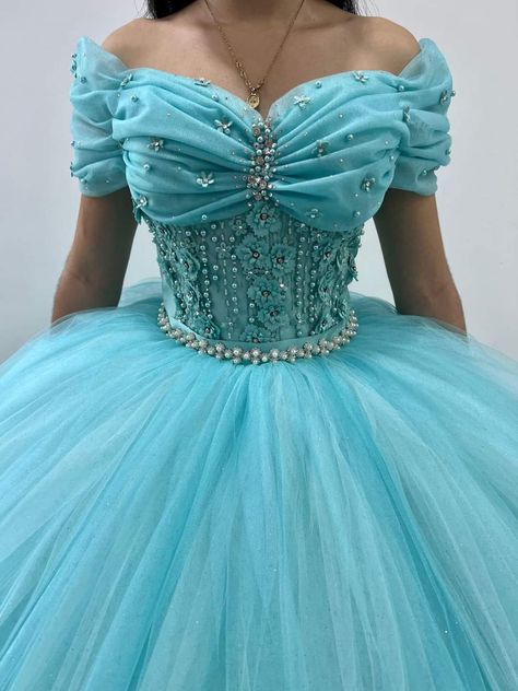 Aqua Quince Dress, Under The Sea Quinceanera Theme Dresses, Aqua Quinceanera Dresses, Teal Quinceanera Dresses, Turquoise Quinceanera Dresses, Royal Blue Quince, Xv Dresses, Quinceanera Themes Dresses, Sweet Sixteen Dresses