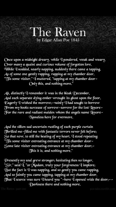 The Raven Edgar Allen Poe Poems, Raven Poem, Edgar Allen Poe Quotes, The Raven Poem, Edgar Allan Poe Quote, Poe Quotes, Allen Poe, Edgar Allen Poe, Inspirational Sayings